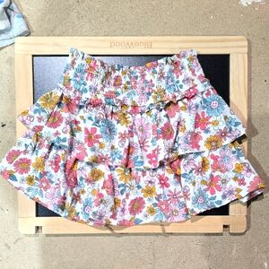 Haute Hippie Kids Floral Skirt - Pink and Blue